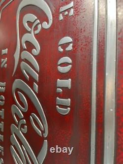 Coca-Cola Vintage-Style Cast Metal Wall Sign Handmade Garage Decor 24x20