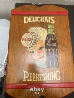 Coca-Cola Vintage Wooden Hand Painted Sign