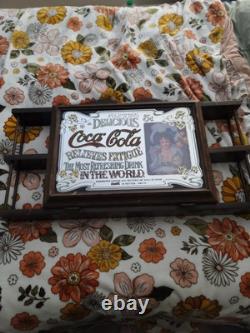 Coca-Cola Vintage Wooden Tray with Photo Frame Storage Shelf
