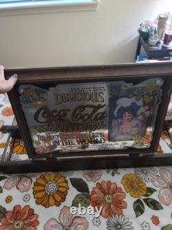 Coca-Cola Vintage Wooden Tray with Photo Frame Storage Shelf