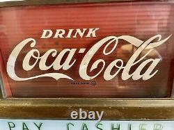 Coca Cola Waterfall Light Up 100% Original Sign Not Porcelain Runs Water