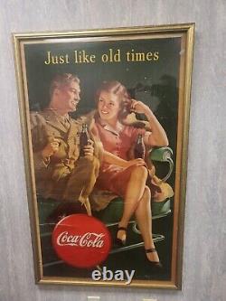 Coca Cola Ww2 Just Like Old Times 1944 /1945 Advertising Poster Large