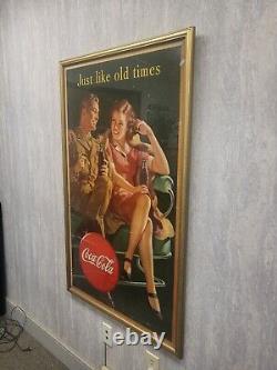 Coca Cola Ww2 Just Like Old Times 1944 /1945 Advertising Poster Large