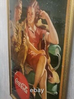 Coca Cola Ww2 Just Like Old Times 1944 /1945 Advertising Poster Large