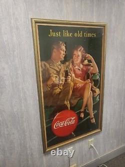 Coca Cola Ww2 Just Like Old Times 1944 /1945 Advertising Poster Large