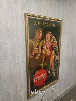 Coca Cola Ww2 Just Like Old Times 1944 /1945 Advertising Poster Large