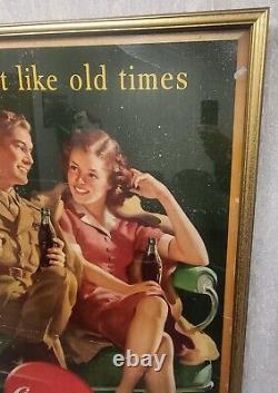 Coca Cola Ww2 Just Like Old Times 1944 /1945 Advertising Poster Large