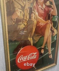 Coca Cola Ww2 Just Like Old Times 1944 /1945 Advertising Poster Large