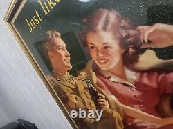 Coca Cola Ww2 Just Like Old Times 1944 /1945 Advertising Poster Large