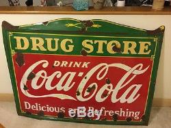 Coca Cola enamel porcelain drug store sign