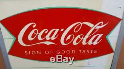 Coca Cola fishtail Sign sidewalk display 1959 Rare Coke advertising bottle RARE