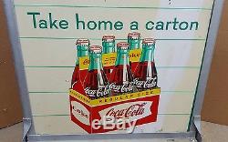 Coca Cola fishtail Sign sidewalk display 1959 Rare Coke advertising bottle RARE