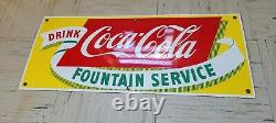 Coca Cola fountain service porcelain sign