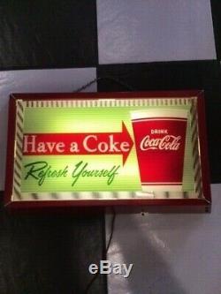 Coca Cola lighted light up sign tin