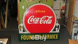 Coca Cola porcelain sign, RARE, 1930's excellent condition see my other neon signs