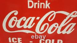 Coca Cola porcelian Enamel Heavy Metal 18 x 10 incehs with Flange Double side