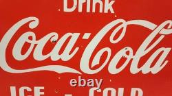 Coca Cola porcelian Enamel Heavy Metal 18 x 10 incehs with Flange Double side