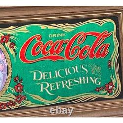 Coca Cola vintage mirror reverse painted Advertising sign-Hilda Clark-29 inch