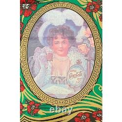 Coca Cola vintage mirror reverse painted Advertising sign-Hilda Clark-29 inch