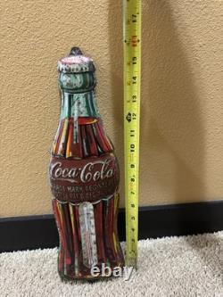 Coca-cola 1923 Christmas Bottle Thermometer Advertising Sign