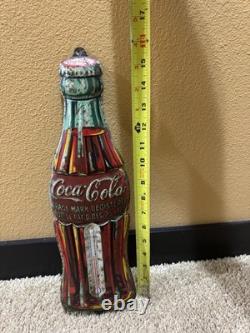 Coca-cola 1923 Christmas Bottle Thermometer Advertising Sign