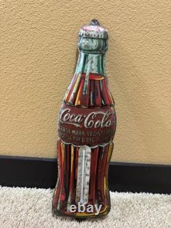 Coca-cola 1923 Christmas Bottle Thermometer Advertising Sign