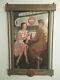 Coca cola 1950 original couple at counter cardboard with kay frame and plate