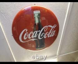 Coca-cola Button Sign 24 Inch Across