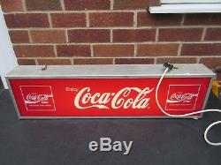 Coca-cola Coke Hanging Light-up Electric Neon Shop Advertising Sign 31 Vtg
