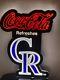 Coca-cola Colorado Rockies Mlb Led Bar Sign Man Cave Garage Decor Baseball Light