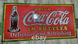 Coca-cola Porcelain Enamel Sign 48 X 24 Inches