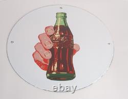 Coca-cola Porcelain Sign 12 Button Design Coke Advertisement Great Condition