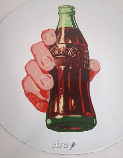 Coca-cola Porcelain Sign 12 Button Design Coke Advertisement Great Condition