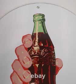 Coca-cola Porcelain Sign 12 Button Design Coke Advertisement Great Condition