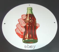 Coca-cola Porcelain Sign 12 Button Design Coke Advertisement Great Condition