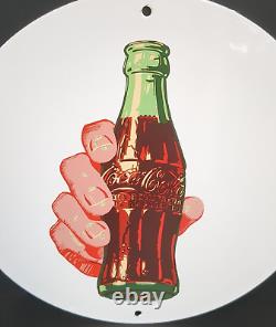 Coca-cola Porcelain Sign 12 Button Design Coke Advertisement Great Condition