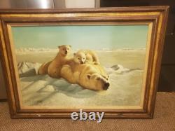 Coca-cola bears painting signed by artist S Park