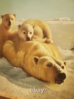 Coca-cola bears painting signed by artist S Park