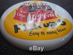 Coca cola button porcelain sign 16 original from 1958 great condition