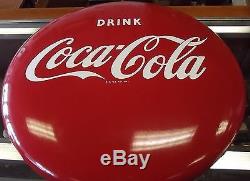 Coca cola coke button sign porcelain or ceramic, Great shape 24 Inches