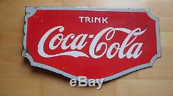 Coca cola double sided porcelain sign 1920s