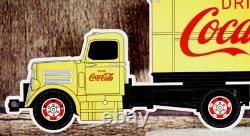 Cocacola Delivery Semi Sign Porcelain Collectible, Rustic, Advertising