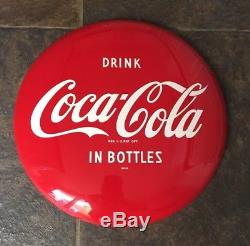 Coke Coca Cola Bottle Pilaster Button Sign Excellent Condition