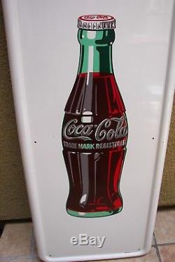 Coke Coca Cola Bottle Pilaster Button Sign Excellent Condition