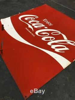 Coke Coca-Cola Genuine Vintage Metal Australian Tin Sign Milk Bar