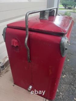 Coke Drink Coca-Cola Tall COOLER Ice Chest No Tray Action Mfg Bottles Sign Soda