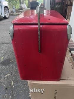 Coke Drink Coca-Cola Tall COOLER Ice Chest No Tray Action Mfg Bottles Sign Soda