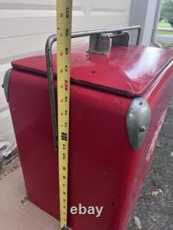 Coke Drink Coca-Cola Tall COOLER Ice Chest No Tray Action Mfg Bottles Sign Soda
