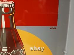 Coke Flange Double-Sided Bottle Sign Drink Coca-Cola Logo 2002 Limited NOS