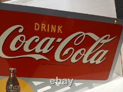 Coke Flange Double-Sided Bottle Sign Drink Coca-Cola Logo 2002 Limited NOS